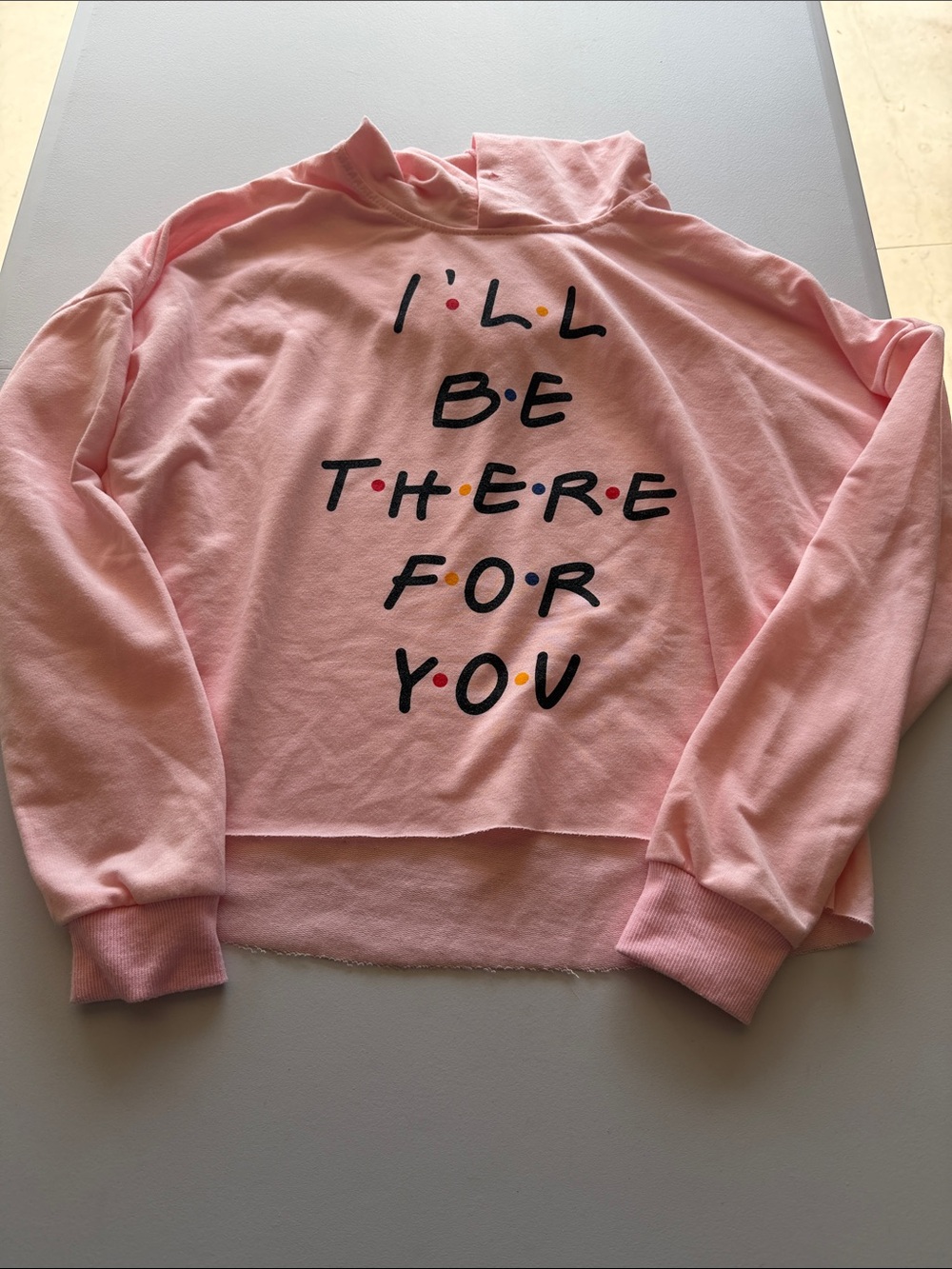 Woman’s Pink 'I'll Be There For You' Graphic Hoodie, Size S